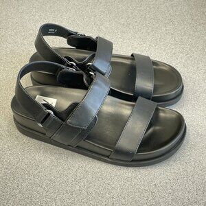 NEW  Dolce Vita Argyle Black Platform Sandals Women's Size 6